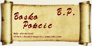 Boško Popčić vizit kartica